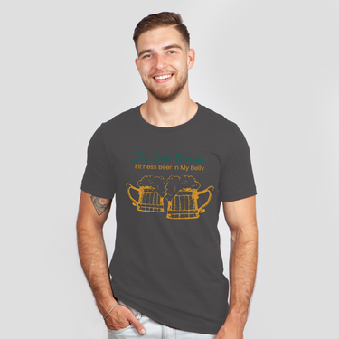 tankard beer in my belly gray shirt